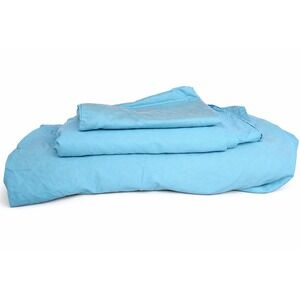 IKEA Twin 100% Cotton Robins Egg Blue Fitted & Flat & Pillowcase Sheet Set